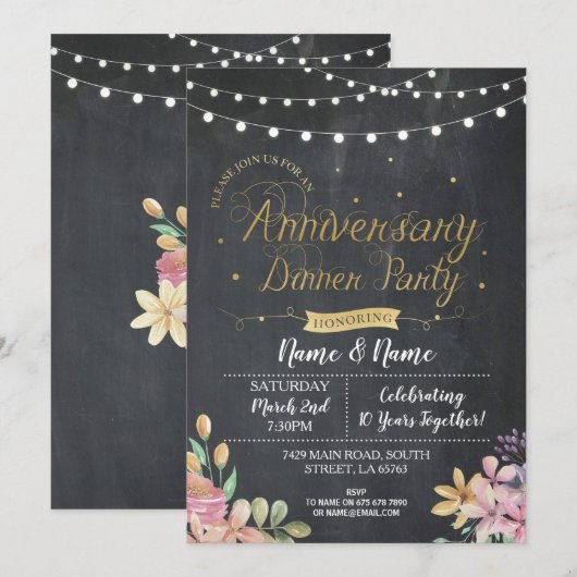 Jubileum van bruiloft kaart (Voorkant / Achterkant)