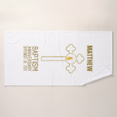 Jubileum van de doop Gouden Kruis Gepersonaliseerd Badhanddoek (Badhanddoek)