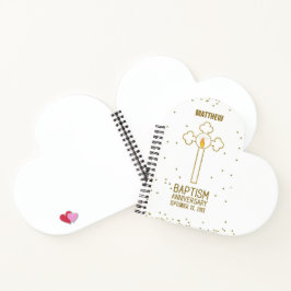 Jubileum van de doop Gouden Kruis Gepersonaliseerd Notitieboek
