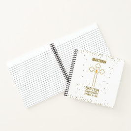 Jubileum van de doop Gouden Kruis Gepersonaliseerd Notitieboek