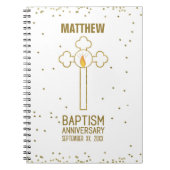 Jubileum van de doop Gouden Kruis Gepersonaliseerd Notitieboek (Voorkant)