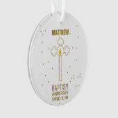 Jubileum van de doop Gouden Kruis Gepersonaliseerd Ornament (voorkant)