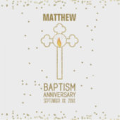 Jubileum van de doop Gouden Kruis Gepersonaliseerd Sticker (Voorkant)