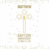 Jubileum van de doop Gouden Kruis Gepersonaliseerd Sticker (Voorkant)