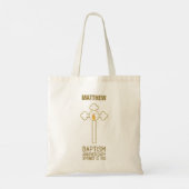 Jubileum van de doop Gouden Kruis Gepersonaliseerd Tote Bag (Achterkant)
