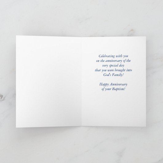 Jubileum van de doopduif kaart (Binnen)