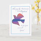 Jubileum van de doopduif kaart (Gele Bloem)