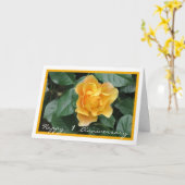 Jubileum van de eerste bruiloft wil Gele Rose Eleg Kaart (Gele Bloem)