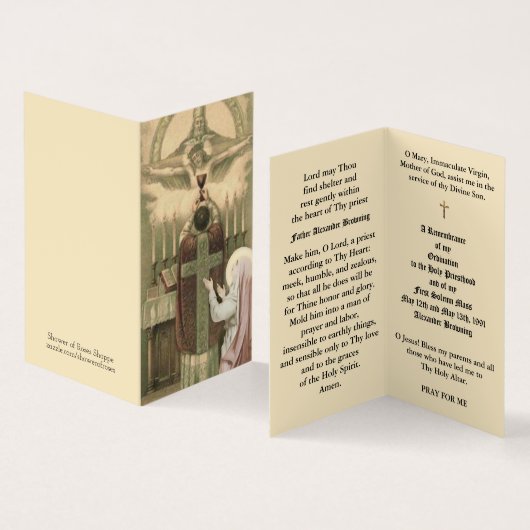 Jubileum van de katholieke priester visitekaartje (Binnen en buitenkant)