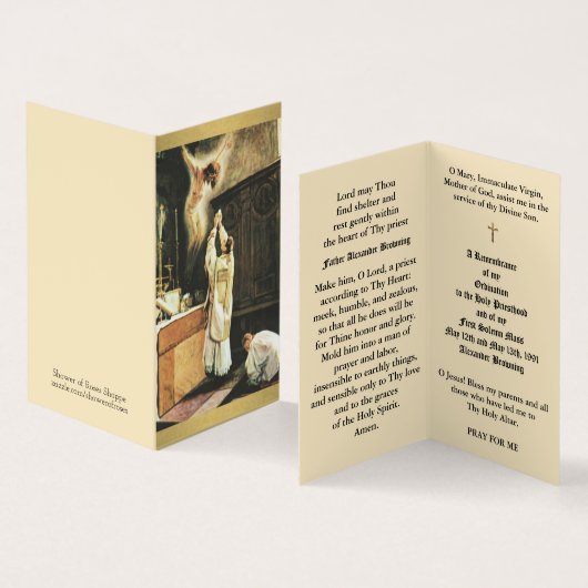 Jubileum van de katholieke priester visitekaartje (Binnen en buitenkant)