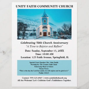 Jubileum van de kerk flyer