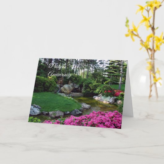 Jubileum van dominee kaart (Gele Bloem)