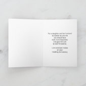 Jubileum van Floral Daughter en Husband Wedding Kaart (Binnen)