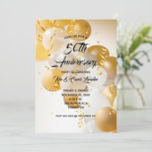 Jubileum van gouden en witte ballonnen (Staand voorkant)