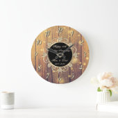 Jubileum van het 50e bruiloft met houtwlachten dia grote klok (Huis)