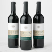 JUBILEUM VAN HET BEDRIJF elegant groen goud Wijn Etiket (Flessen)