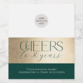 JUBILEUM VAN HET BEDRIJF elegant groen goud Wijn Etiket (Enkel label)