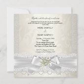 Jubileum van het bruiloft Cream White Pearl Lace D Kaart (Achterkant)