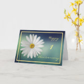 Jubileum van het eerste huwelijk wenst Daisy Elega Kaart (Gele Bloem)