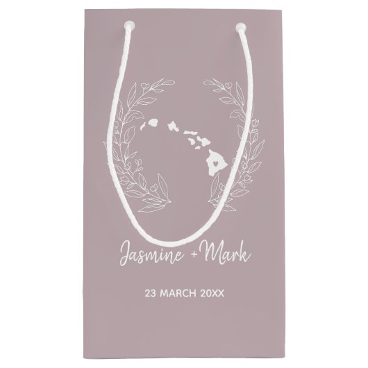 Jubileum van het Hawaii State Silhouette Wedding Klein Cadeauzakje (Achterkant)