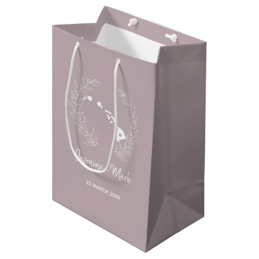Jubileum van het Hawaii State Silhouette Wedding Medium Cadeauzakje (Voorkant Gekanteld)