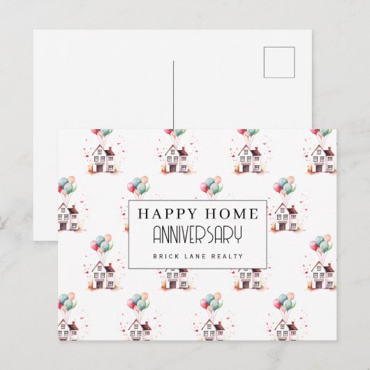 Jubileum van het huis Huis Ballonnen Vastgoed Briefkaart (Voorkant / Achterkant)