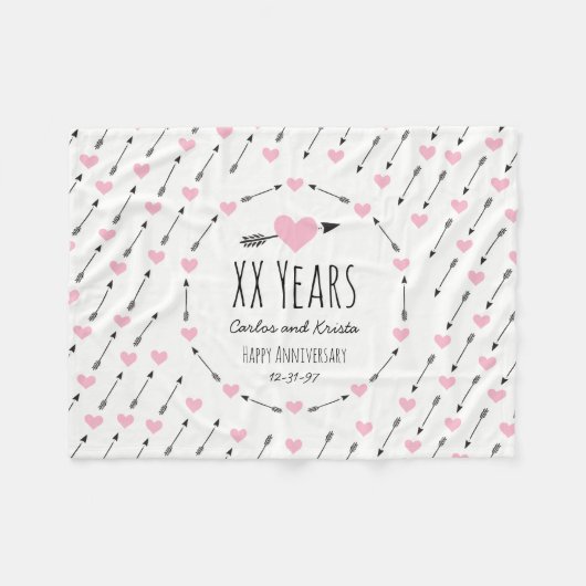 Jubileum van het huwelijk op persoonlijke titel fleece deken (Voorkant (Horizontaal))