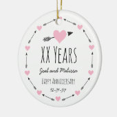 Jubileum van het huwelijk op persoonlijke titel keramisch ornament (Links)