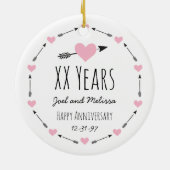 Jubileum van het huwelijk op persoonlijke titel keramisch ornament (Achterkant)