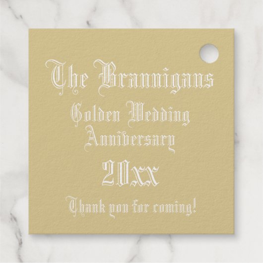 Jubileum van het huwelijk verlicht Letter B-monogr Bedankjes Labels (Achterkant)