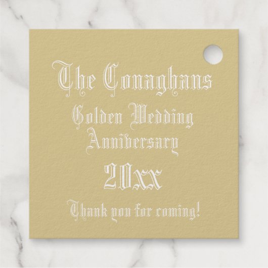 Jubileum van het huwelijk Verlichtingsbrief C Mono Bedankjes Labels (Achterkant)