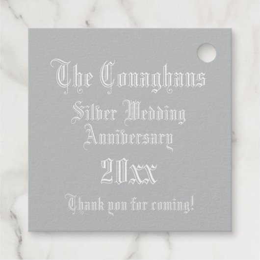 Jubileum van het huwelijk Verlichtingsbrief C Mono Bedankjes Labels (Achterkant)