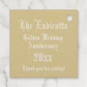 Jubileum van het huwelijk Verlichtingsbrief E Mono Bedankjes Labels (Achterkant)