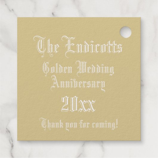 Jubileum van het huwelijk Verlichtingsbrief E Mono Bedankjes Labels (Achterkant)