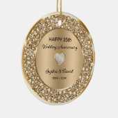 Jubileum van het Koperdiamanten-huwelijk Keramisch Ornament (Rechts)