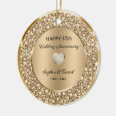 Jubileum van het Koperdiamanten-huwelijk Keramisch Ornament (Links)