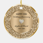 Jubileum van het Koperdiamanten-huwelijk Keramisch Ornament (Achterkant)