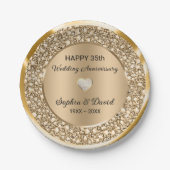 Jubileum van het Koperdiamanten-huwelijk Papieren Bordje (Voorkant)
