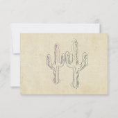 Jubileum van het oude West Cactus Wedding Kaart (Achterkant)