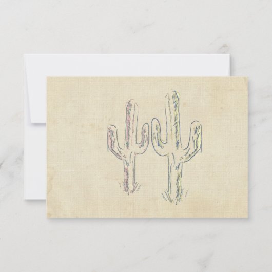 Jubileum van het oude West Cactus Wedding Kaart (Achterkant)
