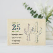 Jubileum van het oude West Cactus Wedding Kaart (Staand voorkant)