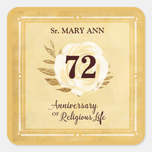  Jubileum van het religieuze leven Nun Vierkante Sticker (Voorkant)