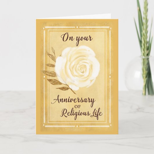 Jubileum van het religieuze leven, Nun White Rose Kaart (Voorkant)