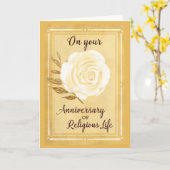 Jubileum van het religieuze leven, Nun White Rose Kaart (Gele Bloem)