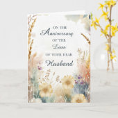 Jubileum van het verlies van Husband Wildflowers Kaart (Gele Bloem)