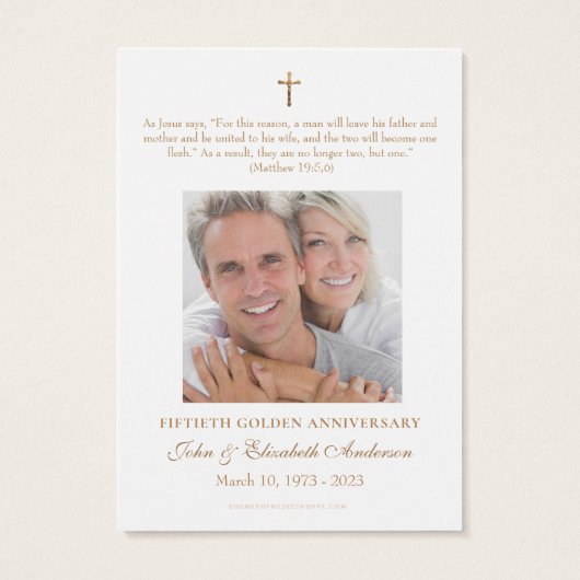 Jubileum van katholieke bruiloft Heilige Kaart (Achterkant)