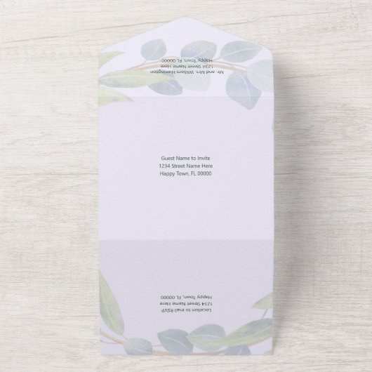 Jubileum van Lavender Eucalyptus All In One Uitnodiging (Buitenkant)