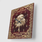 Jubileum van levensboom vierkante klok (Hoek)