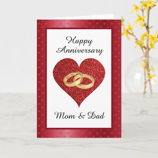 Jubileum van maan en vader kaart (Gele Bloem)