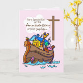 Jubileum van Noah van het Meisje van het Doopsel Kaart (Gele Bloem)